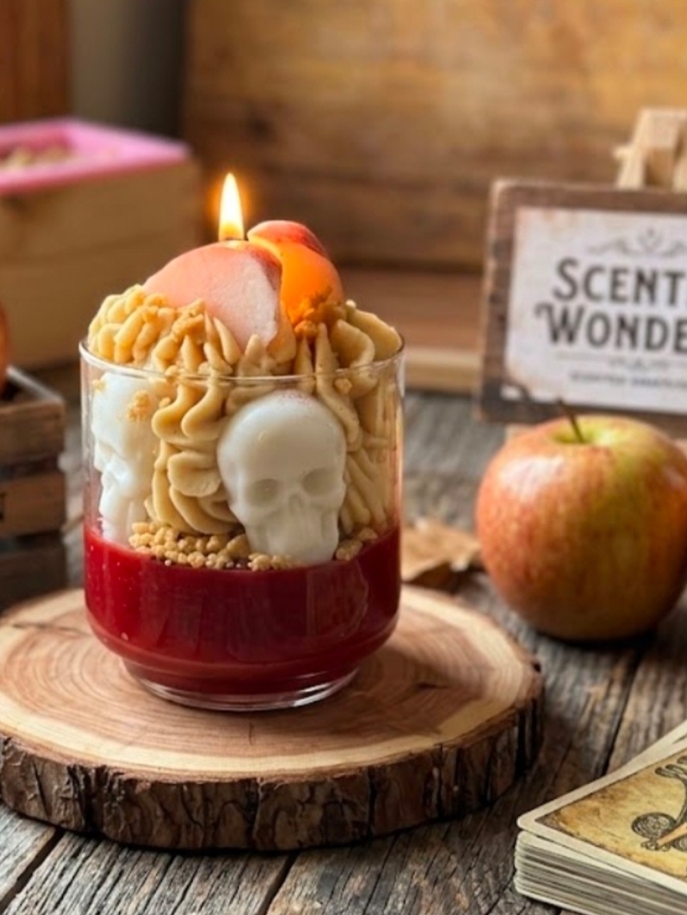 Soy Wax Dessert Candle Candy Apple Halloween Handmade Home Decor
